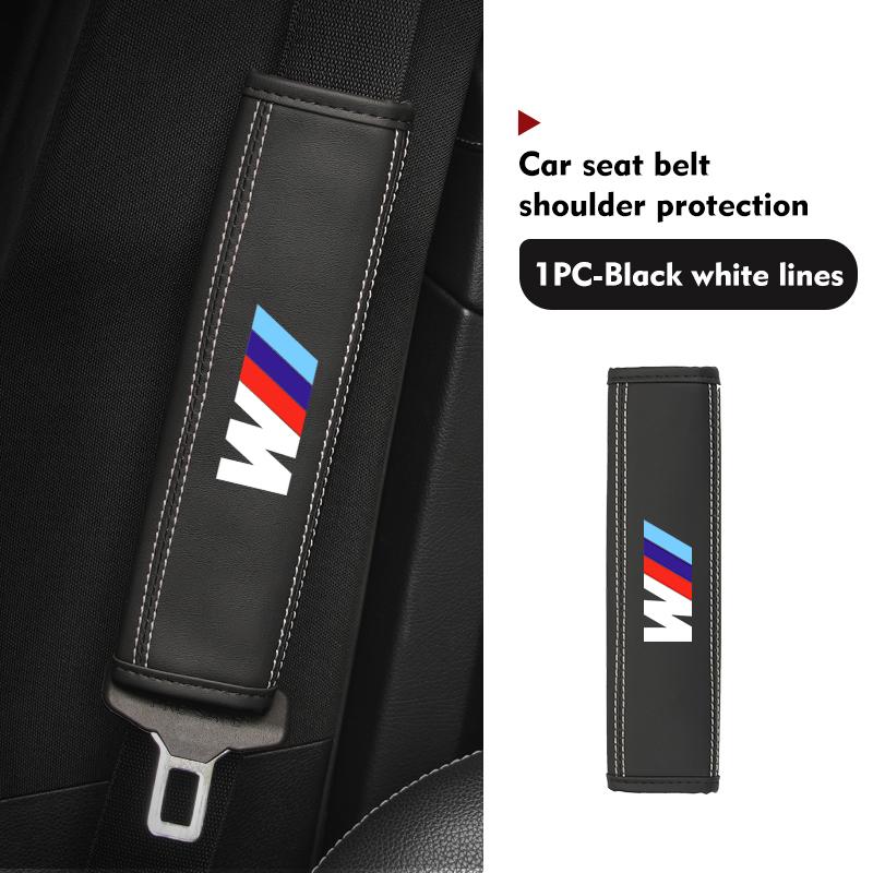 MLKH2 For BMW Leather Car Seat Belt Shoulder Cover Protection Accessories E30 E34 E36 E39 E46 E52 E53 E60 E61 E62 E70 E71 E83