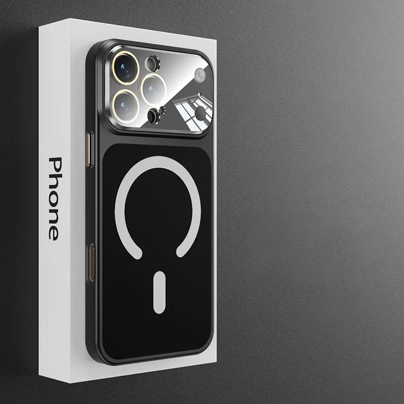 Original Matte For Magsafe Wireless Charge Nano AG Case for iPhone 17 16 15 14 13 Pro Max Tempered Glass Camera Protection Cover