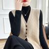 Women's Cashmere Vest Qinghe Cashmere 30% Cashmere 70% Wool Autumn and Winter Cashmere Vest Soft and Warm