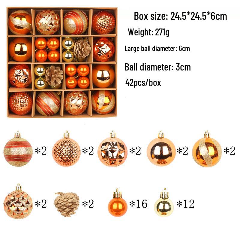 Новогодние украшения: Раскрашенная неровная бумажная коробка набор цветных шаров