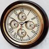 Настенные часы под старину с мировым временем и временем 5 стран, деревянные