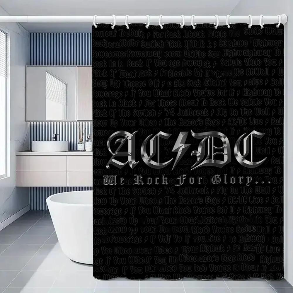 Шторка для душа Rock-ACDC для ванной комнаты Аксессуары Складная перегородка Занавески для ванной Комнаты Водонепроницаемая ткань Вещи Набор Дом