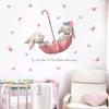 Watercolor Cartoon Bunny Wall Stickers Baby Nursery Wall Decals For Kids Room Living Room Bedroom Home Decor Rabbit Stickers PVC