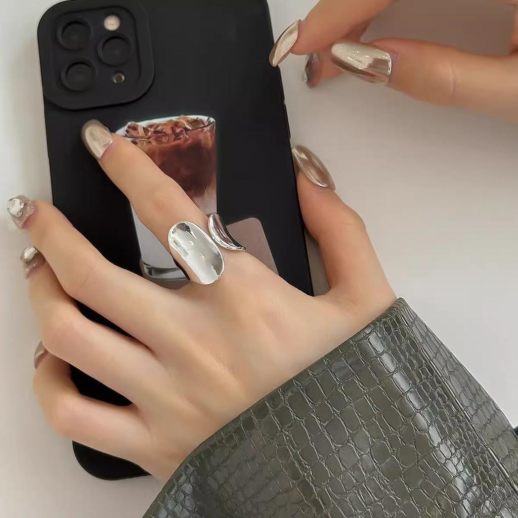 Кольцо Женское Модное Личность Простое Кольцо на Палец в Виде Скелета Указательный Палец Широкая Версия Глянцевое Новое Нишевый Дизайн Арт Деко Геометрическое Кольцо
