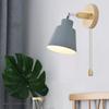 Nordic Wooden Wall Lights with Zipper Switch Sconce Modern Wall Lamp Bedroom Bedside Lamp Macaroon Wall Sconce Freely Rotatable