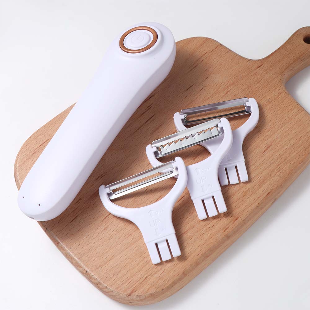 with 3 Cutter Heads Electric Vegetable Peeler Handheld Vegetable Slicer Peeling Machines  Salad