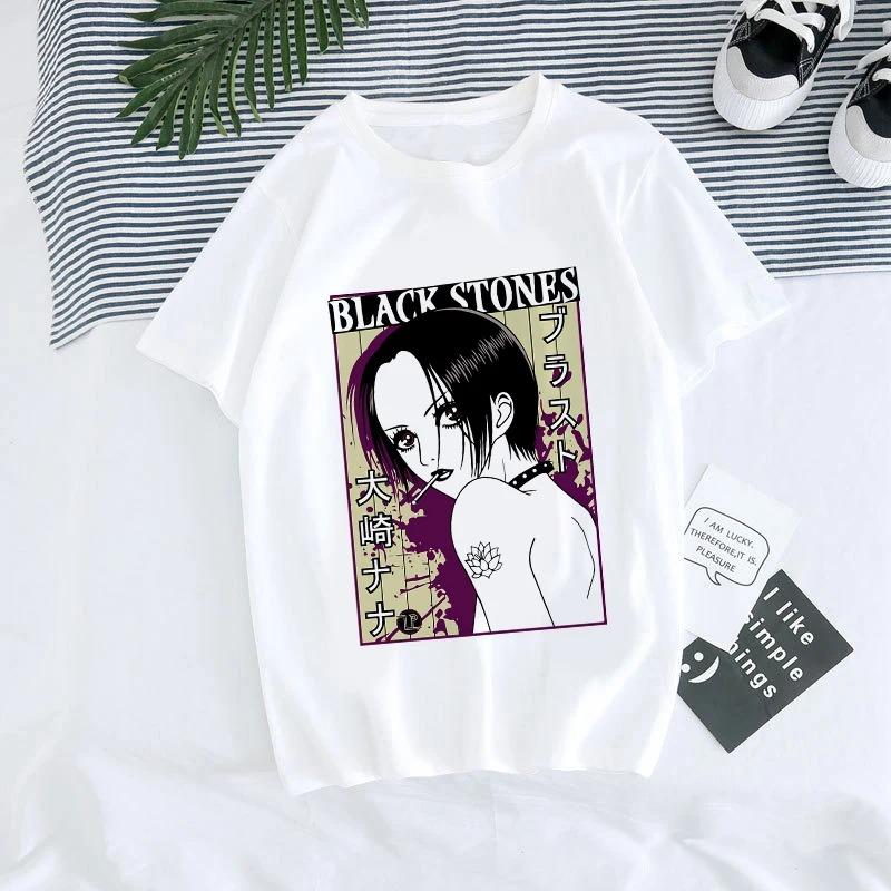 ZX TEE Аниме-футболка Нана Аниме-футболка Нана Осаки Футболка с персонажем манги Мерч BLACK STONES Футболка с принтом японского аниме-персонажа