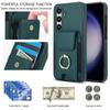 For Samsung Galaxy S24 Case Leather Coated TPU Kickstand Card Holder Phone Cover