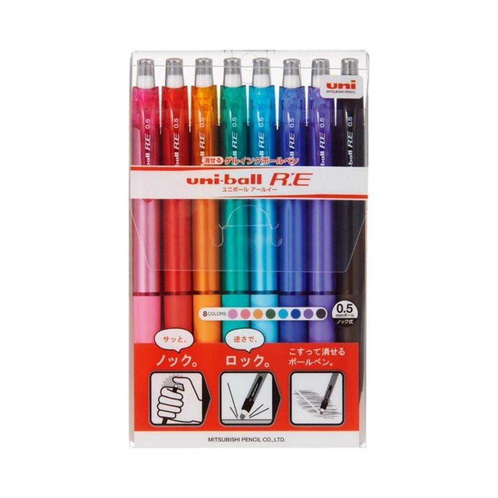 uni-ball RE Erasable Gel Ink Ballpoint Pen 8-Color Set 0.5mm