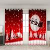 Мультфильм Санта-Клаус Рождественская елка красные зеленые оконные шторы для детей спальня гостиная ванная комната кухня дверь зал домашний декор