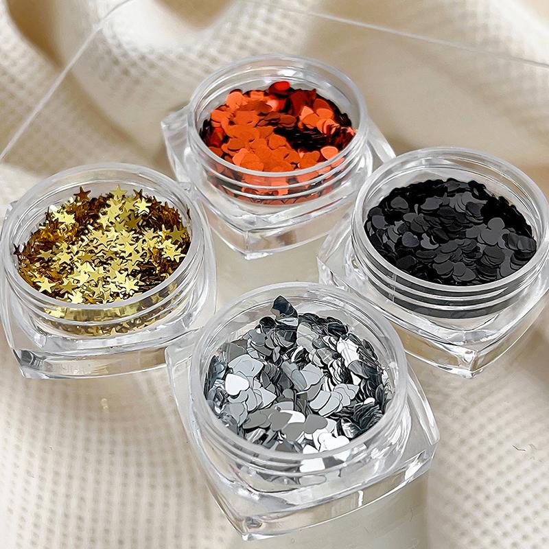 Holographic Laser Star Love Sequins Nail Glitter Gold Silver Sequin Mix Size Paillette Diy Design Nail Art Decorations Tool