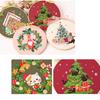 Embroidery Kit, Cross Stitch Kits For Beginners, DIY Needlepoint Kits With Stamped Christmas Pattern Fabric Hoop Needle Threads