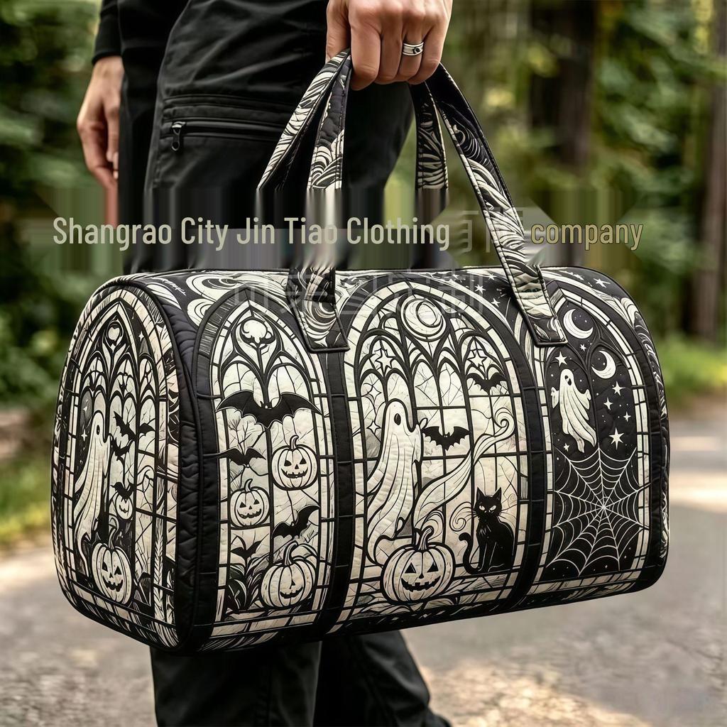 3D Gothic Stained Glass Print Halloween Gym Bag - Multi-functional Travel Bag