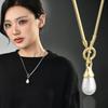 Elegant And Chic Long Water Drop Pearl Necklace For Women Ideal For Layering And Versatile Styling