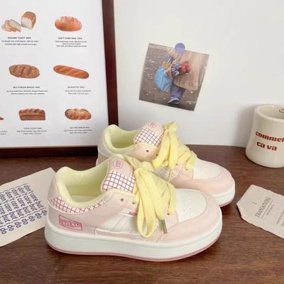 Нишевый дизайн, толстая подошва, маленькие белые туфли, женская обувь, обувь-хлебцы, весна 2025, новые универсальные спортивные и повседневные кеды