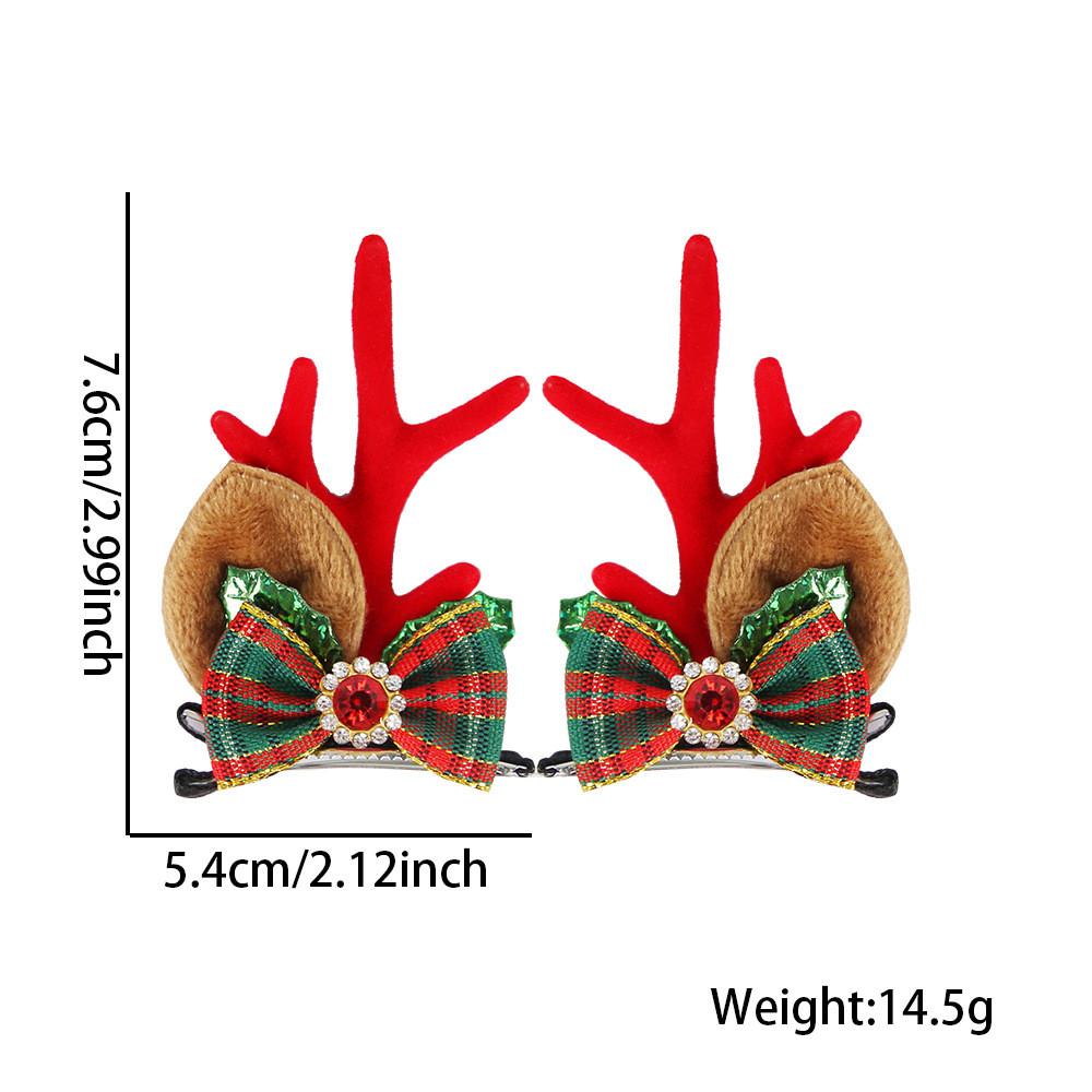 Очаровательные рождественские заколки для волос с плюшевыми оленьими рогами, идеально подходящие для праздничных торжеств
