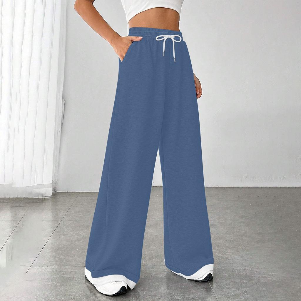 Женские модные свободные повседневные спортивные брюки с завязками и закрытой талией, однотонные повседневные брюки