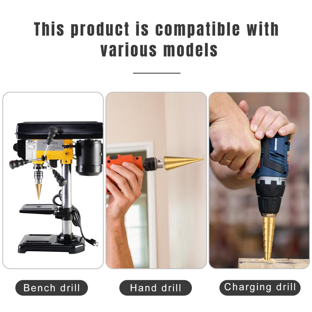 3 шт./набор 3-12 мм 4-12 мм 4-20 мм Набор ступенчатых сверл HSS с прямым пазом, набор корончатых сверл по дереву и металлу с титановым покрытием