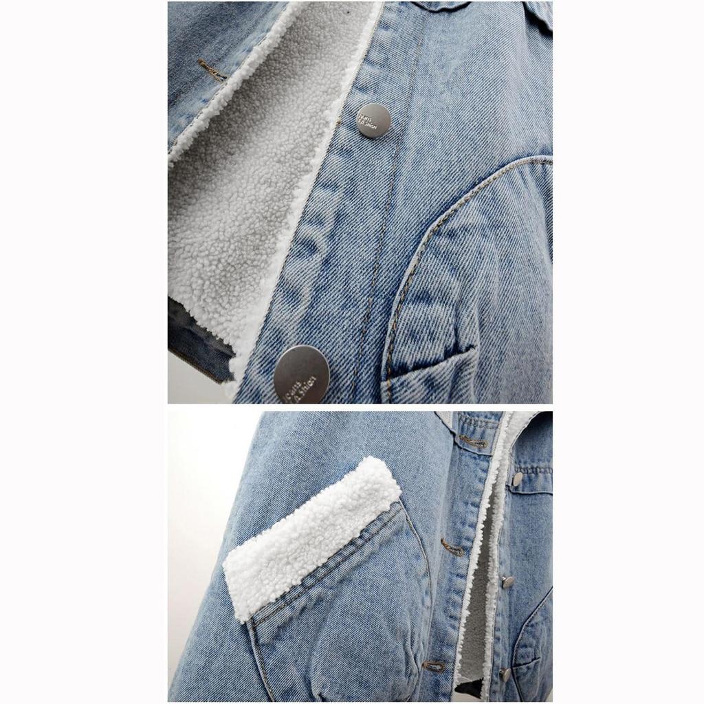 Women's Plush Vest With Sleeveless Lamb Wool And Thickened Fabric, Denim Vest