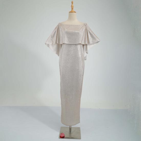 Шикарное вечернее платье с рюшами и шалью с высокой талией