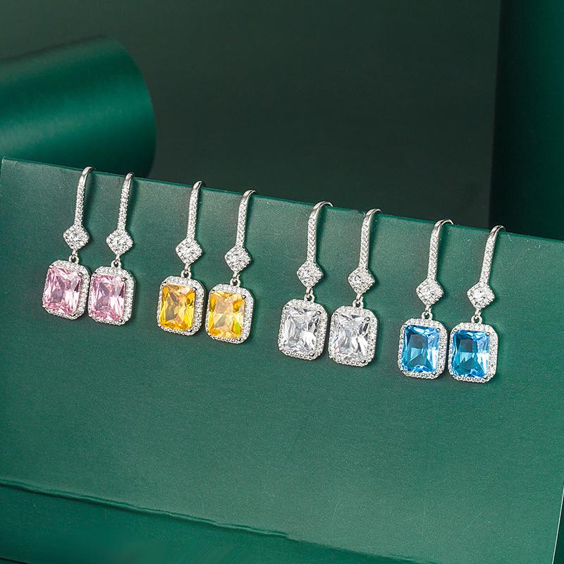 BELLA BOX Роскошные женские квадратные серьги с цирконом, подарок на свадьбу и помолвку