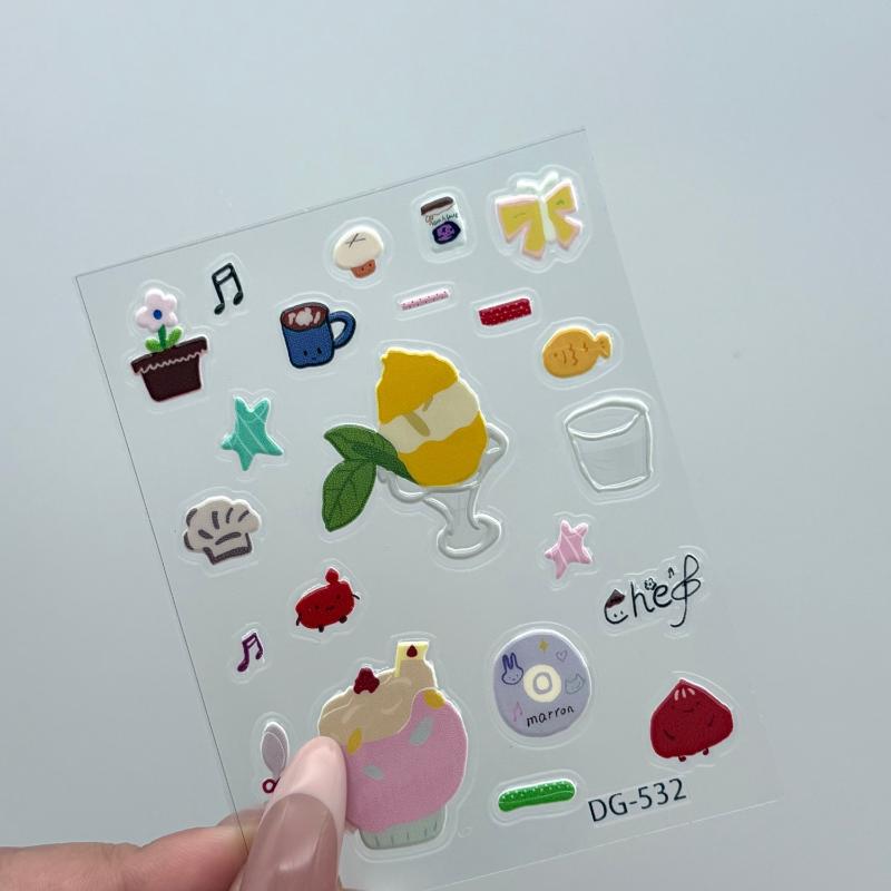 1 лист 3D эпоксидной смолы прозрачные наклейки милый мультяшный черный кот желе рельефная наклейка DIY чехлы для телефонов ноутбуки планшеты декор