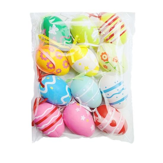 12 шт. Разноцветные пластиковые пасхальные яйца Сделай сам Игрушка для раскрашивания яиц для дома Детские занятия Принадлежности для пасхальной вечеринки