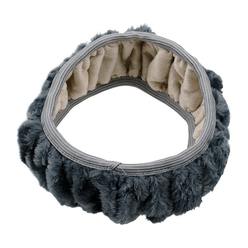 Гибкий плюшевый автомобильный чехол на руль, универсальный зимний автомобильный чехол на руль для Renault Lada, украшение автомобиля