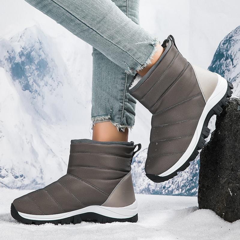 Ladies' Winter Fashionable Anti Slip Wear-resistant and Warm High Top Cotton Shoes with Added Fleece Outdoor Snow Boots