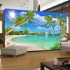 Modern Simple 3d Wallpaper Coconut Tree Sea Landscape Murals Living Room Tv Sofa Dining Room Wall Mural