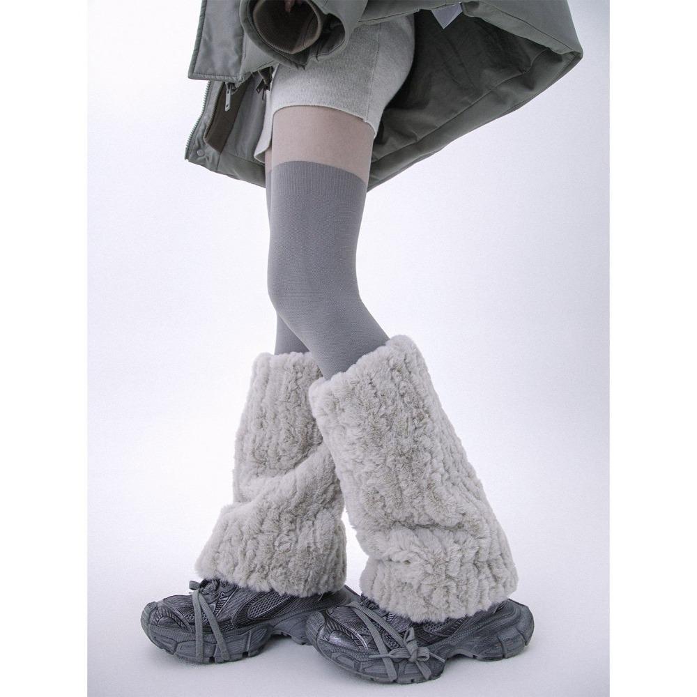 Y2k Boot Socks Furry Leg Warmers Fashion Ankle Warmer  Women Girls