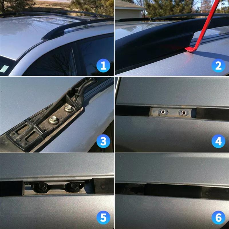 6Pcs Roof Drip Rack Removal Cover Trim Clips With Screws 75596-35020 For Toyota FJ Cruiser 07-14 RAV4 Lexus 90119-08C47-A87Q