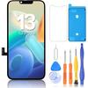 Замена экрана Ayake для iPhone 13, 6,1-дюймовый FHD LCD-дисплей и сенсорный дигитайзер Экран True Tone Программируемый Face ID Остается A2633 A2482 A2631