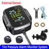 Car Tyre Pressure Alarm Monitor System TPMS 2 External Sensors LCD Display Temperature Warning Wireless Solar Motorcycle Parts
