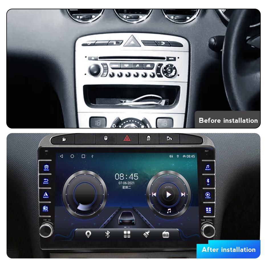 2 Din Android автомобильный радиоприемник мультимедийный видеоплеер для Peugeot 308 308SW 408 2010-2016 с кнопкой Carplay WiFi 2 + 32 ГБ