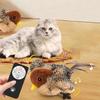 Перезаряжаемая от USB игрушка для кошек Машущая птица Игрушка для кошек Интерактивная плюшевая игрушка Игрушка для кошек с машущими крыльями на пульте управления USB Чирикающая игрушка для кошек