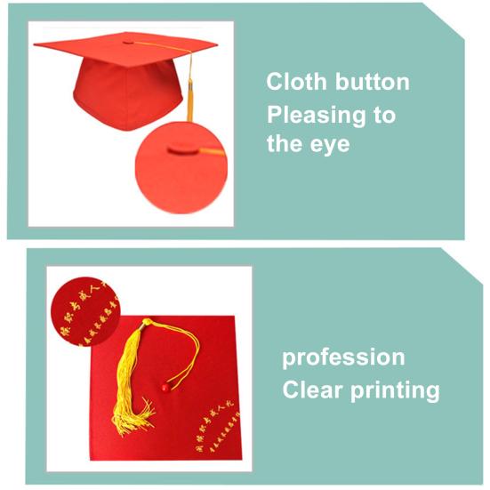 Graduation Cap with Tassel Bachelors Hat with Adjustable Size Elastic Band Graduation