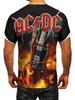 Мужская футболка с принтом AC/DC 3D, 100% полиэстер, круглый вырез, повседневная трикотажная ткань, летний модный топ с принтом
