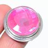 Кольцо с натуральным розовым мистическим стеклянным драгоценным камнем из стерлингового серебра 925 пробы, размер 9 B4p97