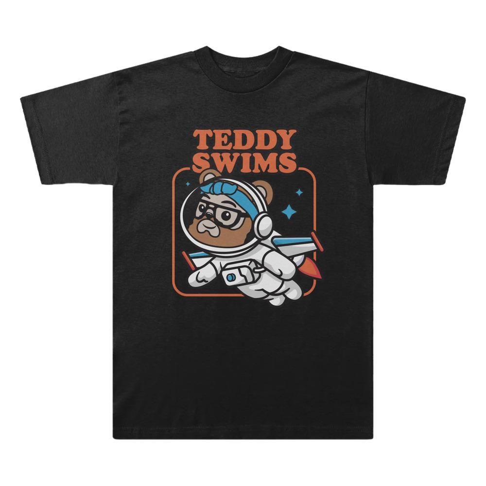 Teddy Swims Swimmy AstronauT Футболка Топы Футболка Смешная Черная Унисекс S-4XL