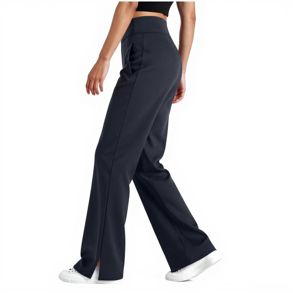 Женские брюки для йоги с широкими штанинами, повседневные модные спортивные штаны, удобные свободные брюки с высокой талией и карманами