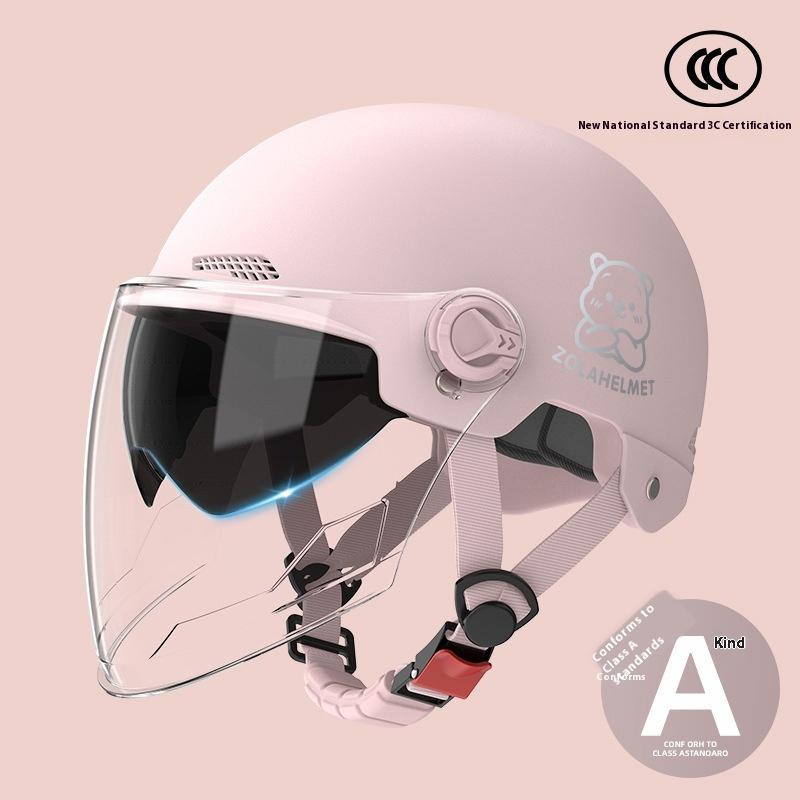 Bear Helmet, Electric Car, Half Helmet, Sunscreen for Women, Ventilated and Light, Wholesale with Ear Protectors, Warm In Winter
