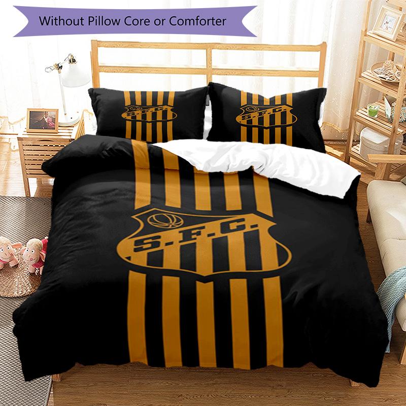 Powerful Football Crest Design Printed Pattern Duvet Cover Set – includes 1 duvet cover and 2 matching pillowcases Bedroom decor Christmas gifts