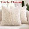Style Faux Shearling Pillow Cover With Solid Color For Living Room Decor