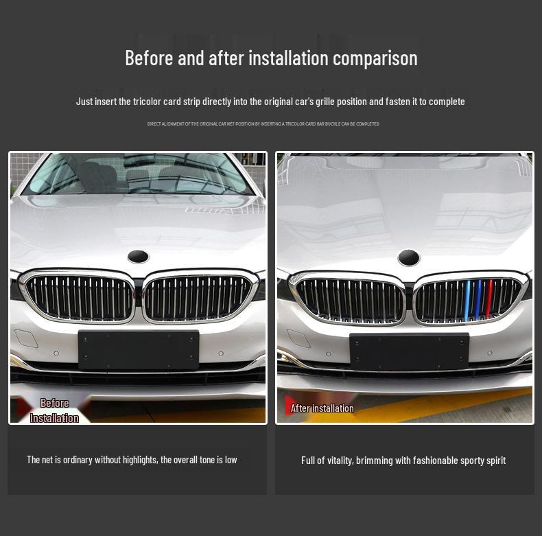 Three-Color Decorative Grille Buckle for BMW X1 (16-19), 1, 3, 5 Series, X5, X6