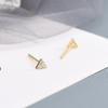 S925 Silver Korean Triangle Zircon Micro-Diamond Earrings for Female Students - Popular Accessories