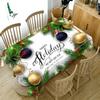 Thicken Cotton Christmas Tablecloth Fireplace Christmas Socks Pattern Rectangular Round Table Cloth For Wedding Picnic Party