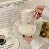 OLOEY Ins Style Ceramic Coffee Mug & Saucer Gift Set