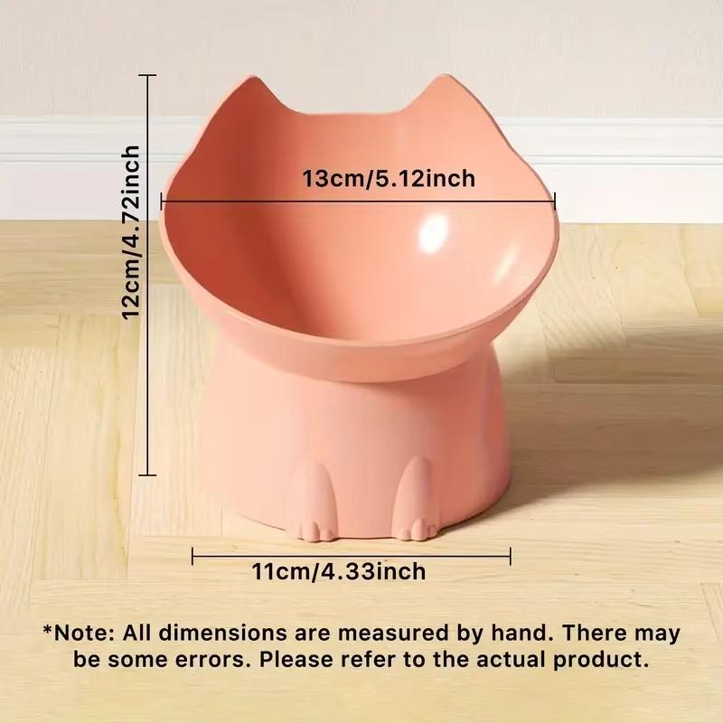 Pet Elevated Cat Bowl Anti-overturning Plastic Raised Elevated Cat Dog Bowl Feeding Dish With Tilted Edge Neck Protection