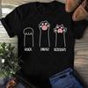 Funny Cat Paw T-Shirt: Rock Paper Scissors Game - Gift for Cat Lover